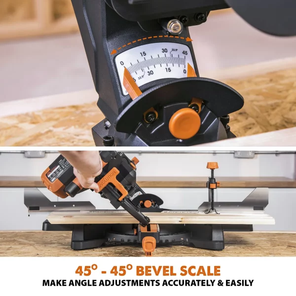 Evolution R255SMS-DB+ 255mm verstek/afkortzaag metaal/alu/hout | R255SMS-DB+ - Afbeelding 6