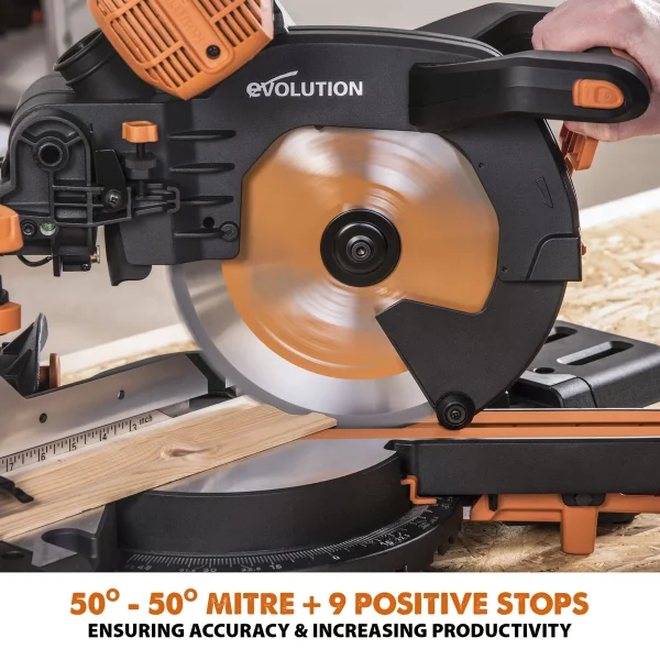 Evolution R255SMS-DB+ 255mm verstek/afkortzaag metaal/alu/hout | R255SMS-DB+ - Afbeelding 11