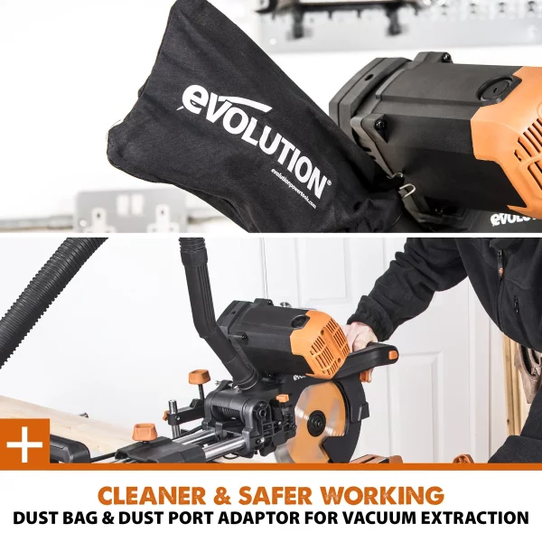 Evolution R255SMS-DB+ 255mm verstek/afkortzaag metaal/alu/hout | R255SMS-DB+ - Afbeelding 14