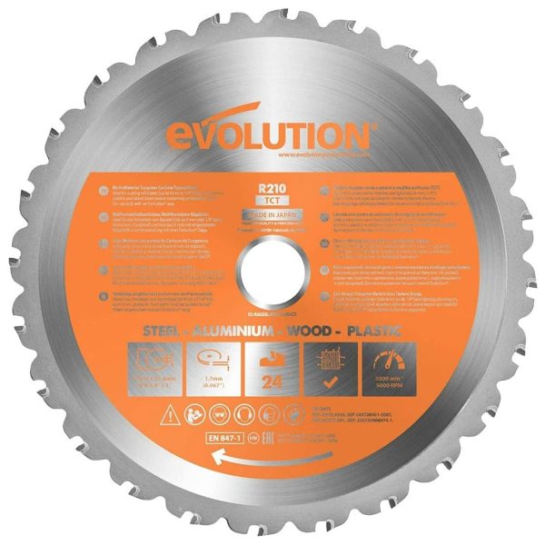Zaagblad Evolution 210mm multipurpose metaal/alu/hout