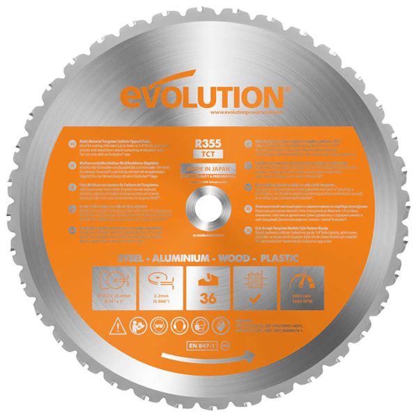 Zaagblad Evolution 355mm multipurpose metaal/alu/hout