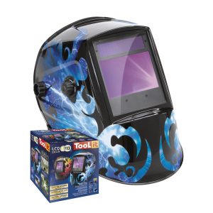 Automatische lashelm GYS Zeus LCD 5-9/9-13G kleur blauw vooraanzicht