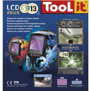Automatische lashelm GYS Zeus LCD 5-9/9-13G kleur blauw doos
