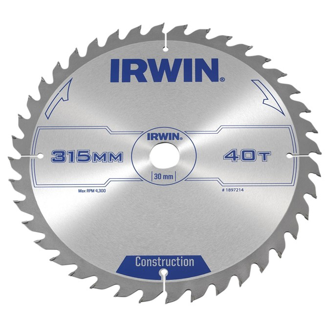 lezing munitie Echter Irwin zaagblad 315 x 30mm x 40T ATB - HeelGoedGereedschap