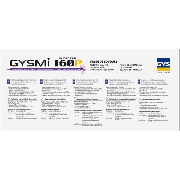 Gys Lasinverter GYSMI 160P info