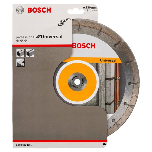 Bosch diamantblad 230mm gesegmenteerd Universal Fast Cut | 2608602195 verpakking