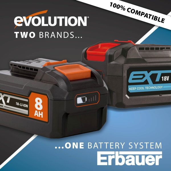 Evolution R255SMS-DB-LI glijdende verstek/afkortzaag 255mm incl 2 x 5Ah accu's | R255SMS-DB-LI - Afbeelding 9