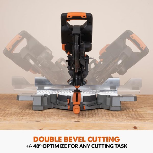 Evolution R255SMS-DB-LI glijdende verstek/afkortzaag 255mm incl 2 x 5Ah accu's | R255SMS-DB-LI - Afbeelding 3