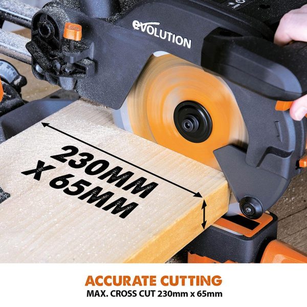 Evolution Rage R210SMS+ glijdende verstek/afkortzaag 210mm | R210SMS+ - Afbeelding 2