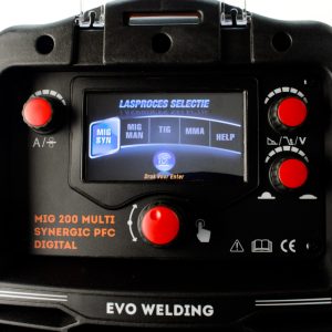 EVO MIG 200 Multi Synergic PFC LCD lasapparaat set met gasfles (MW82)-11218