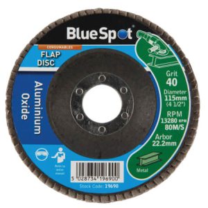 Sanding Flap Disc 115mm 40 Grit | BlueSpot Tools 19690