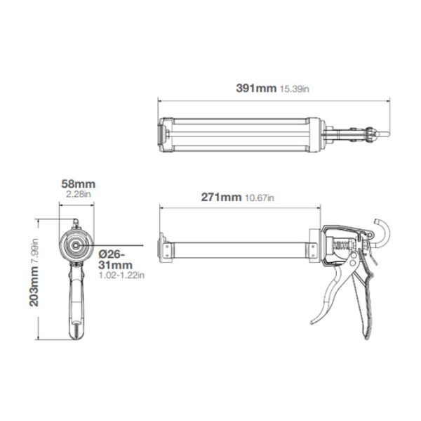 Kitspuit MidiFlow 400ml | Cox MF14011 - Afbeelding 3