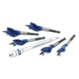 6X Blue Groove houtboren set 5 boren 16-25mm + extensie